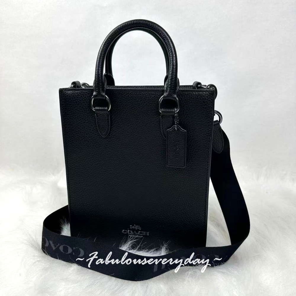 Coach Men's Dylan Tote Bag Crossbody In Leather/Gunmetal/Black CT910 NWT - Picture 1 of 8